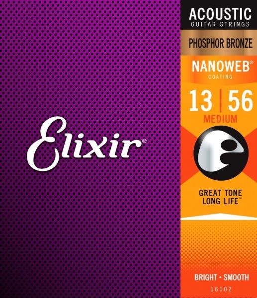 картинка Elixir 16102 Acoustic Medium P/Bronze 13-56 от магазина Multimusic