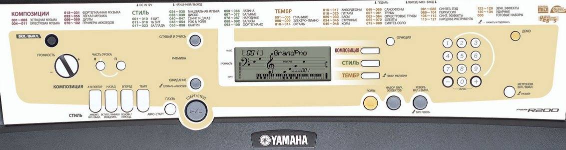 картинка Yamaha PSR R200 магазин Multimusic являющийся официальным дистрибьютором в России картинка Yamaha PSR R200 от магазина Multimusic